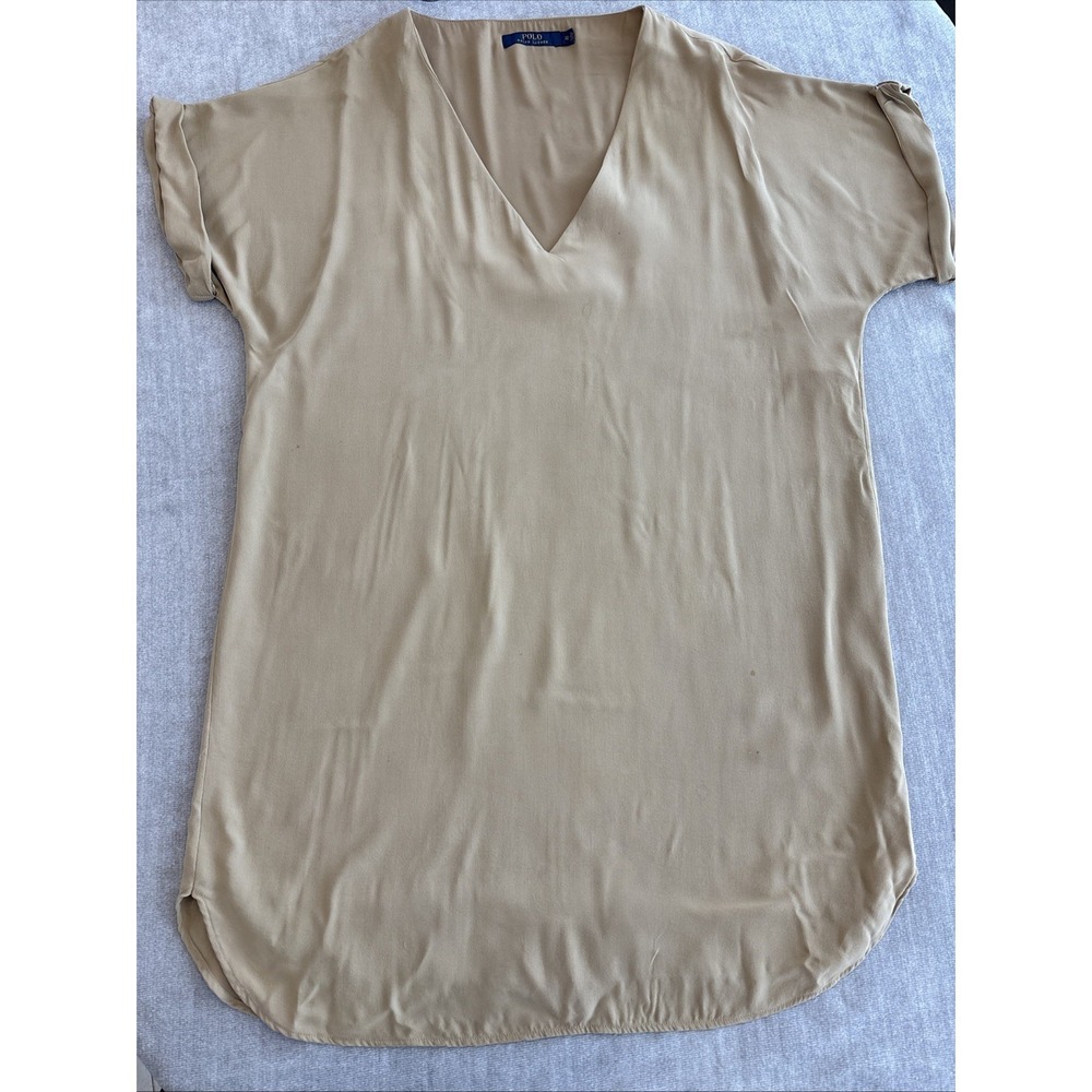 Ralph Lauren Silk Top /Dress  blue label size 8.  Will Need Dry Cleaned